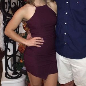 Maroon body-con dress